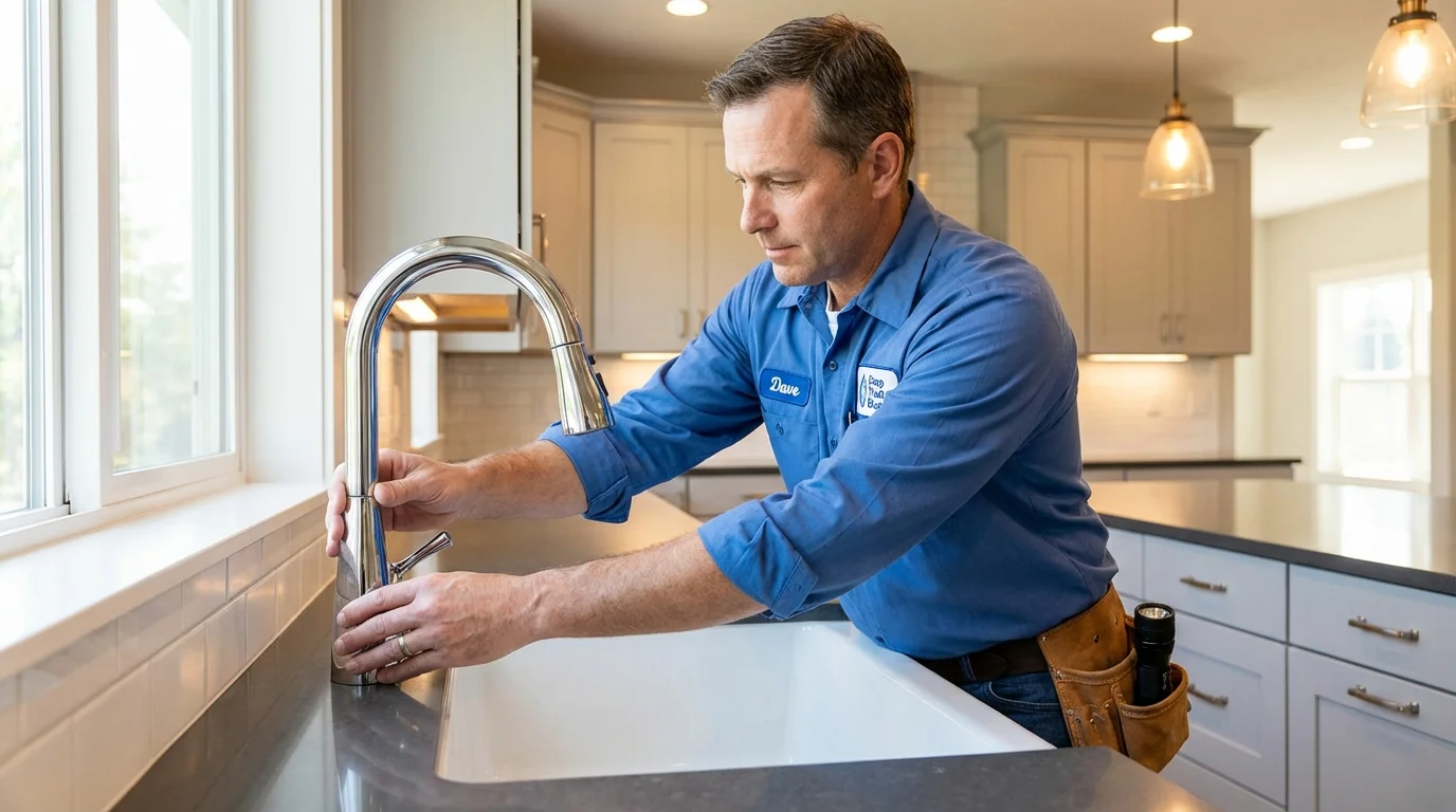 Kitchen faucet installation by Johns Plumbing LLC in Bridgeport